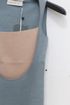 SWAYING/KNIT Contrasting Silk Tank Top SW23SS1T30 Dark Blue/Apricot ps59